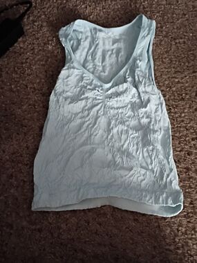 Wallflower Pale Blue V-Neck Textured Tank Top